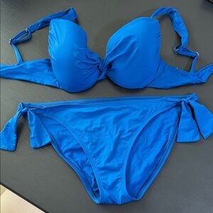 Blue Women’s Bikini Set - Classic Tie Side Swimwear